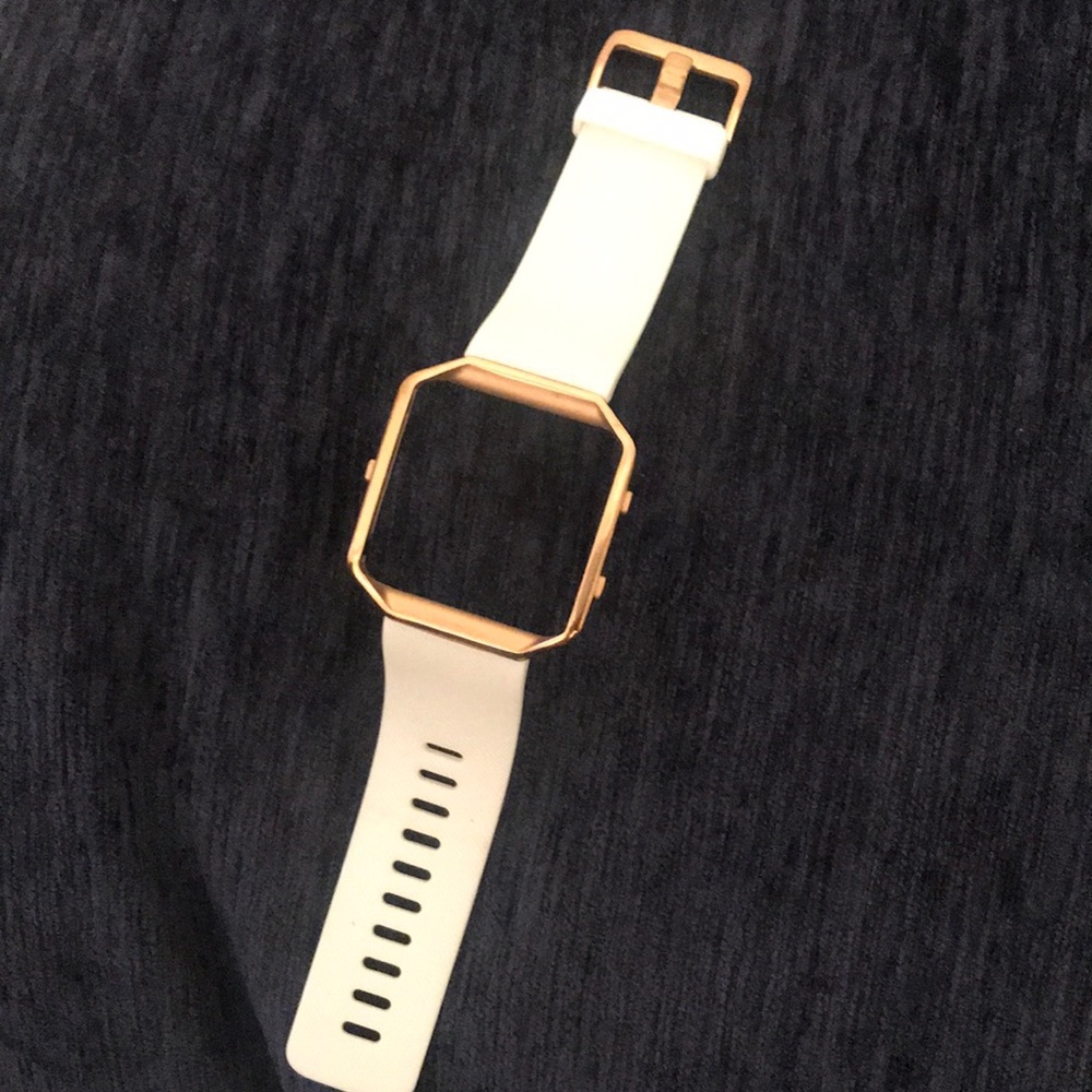 White and gold Fitbit blaze band